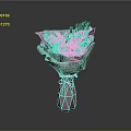Sculpted Dried Flower Bouquet In Pink Vase With White Wrapping Paper And Natural Tones