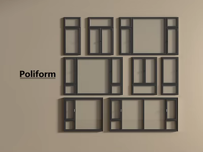 Poliform Casement Windows Featuring Various Modern Styles and Sleek Designs for Home Use 3d model