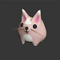 Cute Pink Cat Shaped Piggy Bank With White Ears Black Eyes And Whiskers