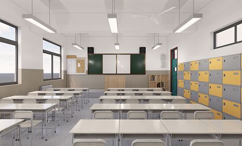 Modern Classroom School Classroom 3d model