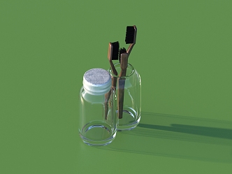 Modern toothbrush glass daily necessities 3d model