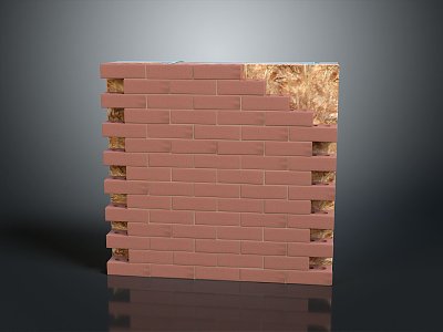 wall brick wall red brick red brick wall old brick wall old wall outdoor goods realistic model 3d model