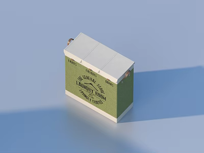 Natural Agricultural Products Box With Green And White Packaging For Daily Use 3d model