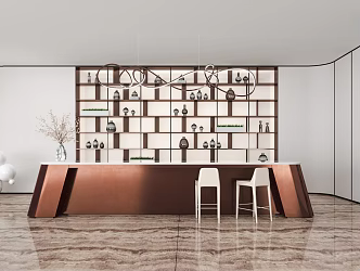 Modern Front Desk Sales Office Reception Front Desk 3d model
