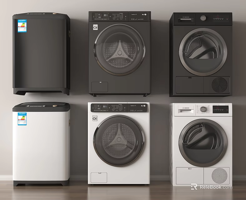 Variety Of Home Appliances In Different Styles 3d model 