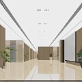 Bright Modern Hotel Lobby Interior With Marble Floor Reception Desk And Potted Plants