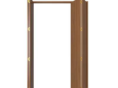 Wooden Brown Wardrobe Door With Open Style And Simple Design Features 3d model
