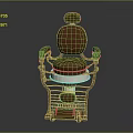 Stitched Brown Leather Massage Chair With Metal Frame Armrests And Footrest