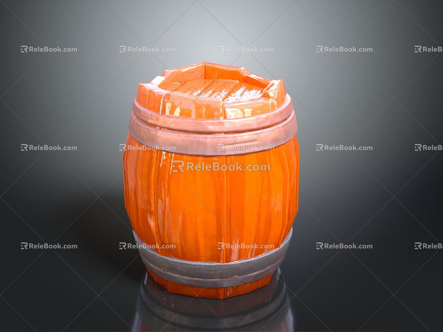 Wooden Barrel Water Barrel Old Wooden Barrel Water Barrel Pot Container Realistic 3d model