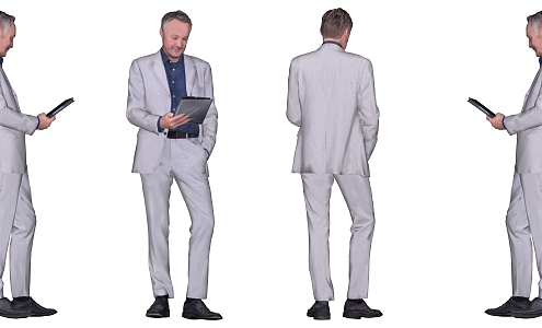 Business Male Office Figure Standing Men Suit Men 3d model