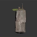 Rustic Wooden Platform Structure On Cliff Edge With Sling Steps And Greenery