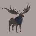 Modern brown deer 3d model