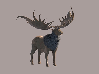 Modern brown deer 3d model