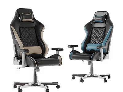 Modern Ergonomic Office Chairs With High Back Diamond Stitching Black Beige And Blue Swivel Design 3d model