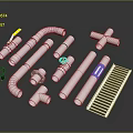 Plumbing Hardware Tools With Elbow Tee Pipe Fittings Gasket And Grate