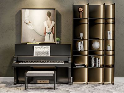 Modern Piano Room Piano 3d model