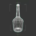 Vintage Green Ceramic Bottle Vessel with Cherry Brandy Label Design