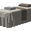 Comfortable Massage Bed Featuring White Linen Sheet Folded Towels Brown Pillow And Towel