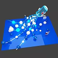 Pepsi Themed Photo Spot With Flowing Blue And White Spheres And Happy Sign