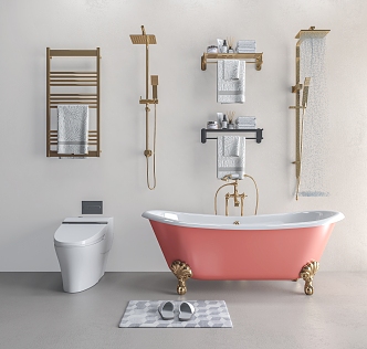 Modern Bathtub Bathroom Hardware 3d model