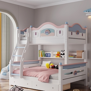 Modern Bed-and-Bed Universal Children's Bed 3d model