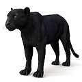 Black Reptile Standing With Detailed Skin Texture And Bright Yellow Eyes