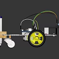 Robot Car With White Chassis Yellow Wheels Electronic Components And Colorful Wires