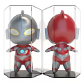 Cute Dolls With Silver Red Heads Transparent Display Cases Yellow Eyes And Red Silver Bodies