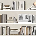 Stylish Bookshelf Display With Organized Books Open Magazine And Multiple Shelves