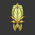 Leaf Mimicry Reptile With Green Yellow Coloration And Leaf Shaped Body Structures