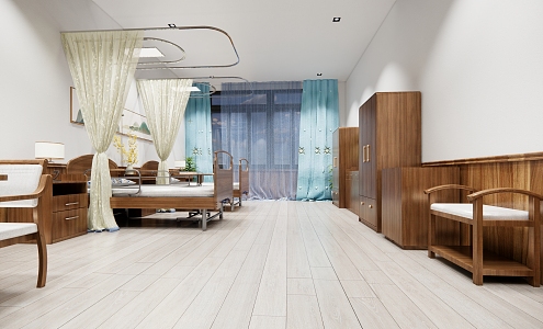 Modern ward Nursing home Ward interior 3d model