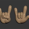 Decorative Sculpture Set Two Golden Hand Gesture Figurines for Modern Home Decor