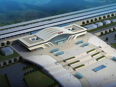 Modern Railway Station Subway Station 3d model