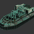 Military Style Camouflage Hovercraft Water Vehicle With Open Deck And Canopy