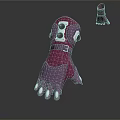 Purple Mechanical Glove With Multiple Buttons Metal Components And Straps
