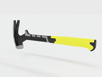 High Quality Hardware Tool Hammer With Yellow And Black Non Slip Handle 3d model