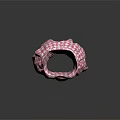 Fashionable Pink And White Houndstooth Strapless Dress With Layered Skirt Design