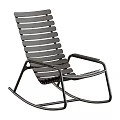 Modern Leisure Chair With Rocking Base Metal Frame And Slat Back Design