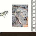Modern Luxury Wall Decorative Painting With Marble Texture And Golden Lines