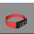 Tech Exhibition Hall Featuring Red Smart Bracelet With Digital Time And Fitness Data