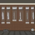 Modern Wooden Wardrobe With Glass Doors And Drawers In Interior Design