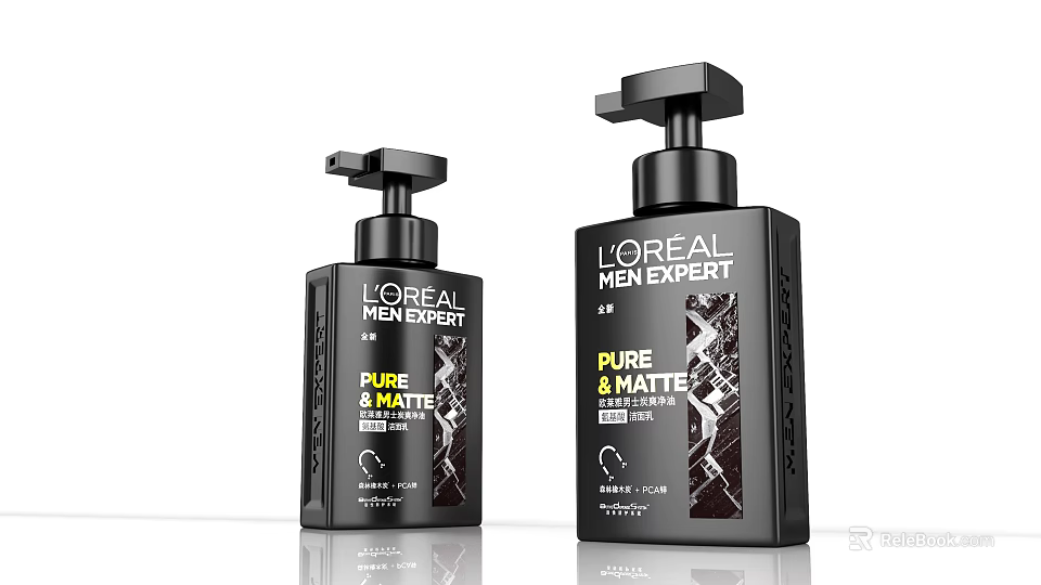 L'OREAL Men Expert Pure And Matte Skincare Bottles For Daily Use 3d model 