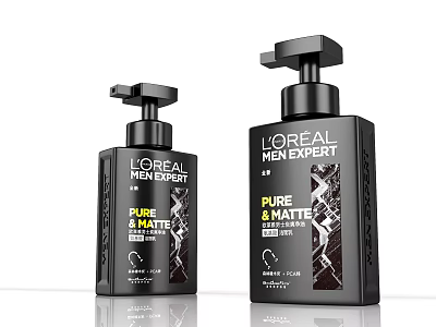 L'OREAL Men Expert Pure And Matte Skincare Bottles For Daily Use 3d model