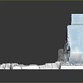 Frozen Ice Crystal Pyramid 3D Model With Cracked Surface And Textured Square Base