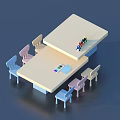 Kid Friendly Children's Table With Matching Chairs And Colorful Toys For Kids Play Time