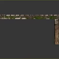 Rustic Weathered Outdoor Wooden Platform With Plank Surface And Mossy Legs