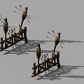 Rustic Wooden Garden Ornaments With Arrow Target Stands And Decorative Arrows
