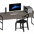 Desk Chair Computer Desk Workbench Study Table Computer Single Chair 3d model