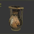 Ancient Style Sculpted Vase With Intricate Figural And Horse Relief Carvings