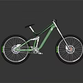 Green Mountain Bike With Suspension Fork Large Wheels And Modern Frame Design